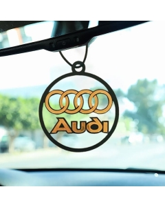 pendentif noir et doré en plexiglas pour voiture Audi 